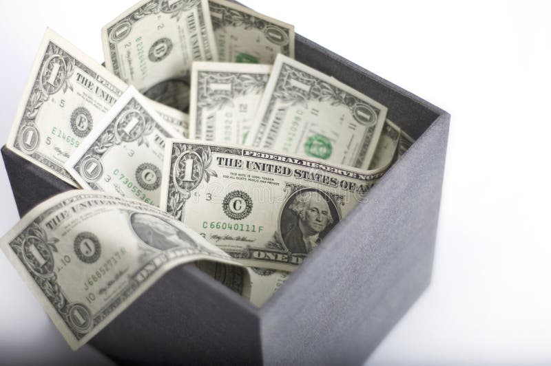 American Dollars In Box Stock Image Image 16054501