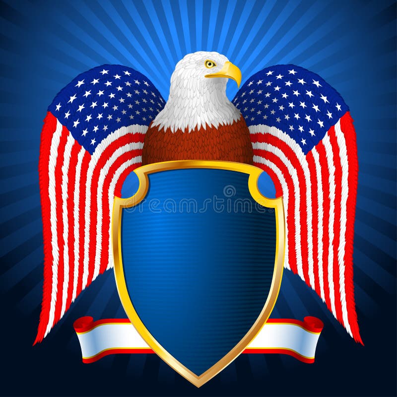 American Eagle Flag Wing Shield Stock Images Image 37764024