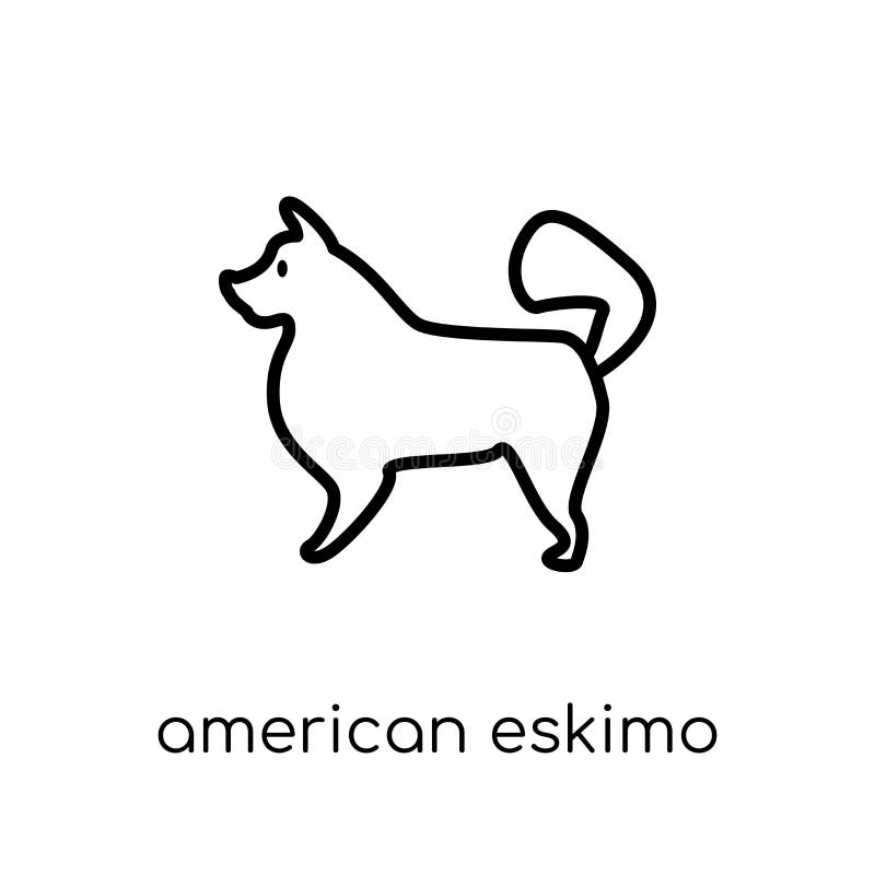 Download American Eskimo Dog Dog Icon. Trendy Modern Flat Linear ...