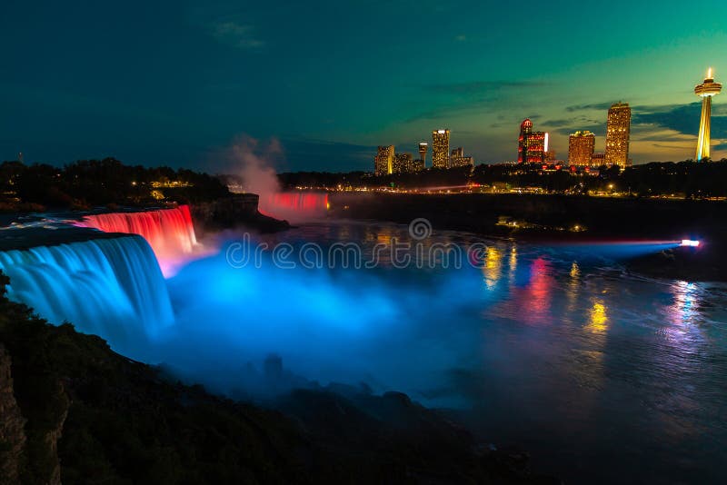 American Falls, Niagara Falls at Night Stock Photo Image of landmark