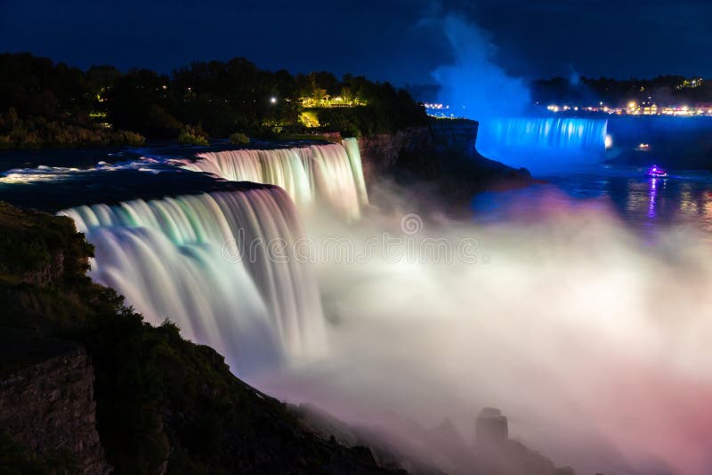 American Falls, Niagara Falls at Night Stock Image Image of falls