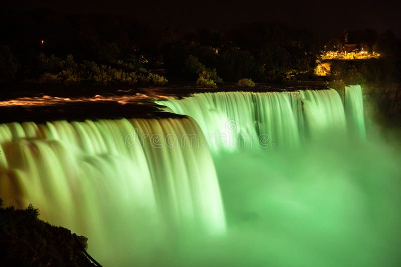 American Falls, Niagara Falls at Night Stock Image Image of night