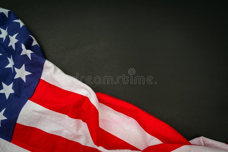 American Flag on Black Background . Stock Image Image of patriotism