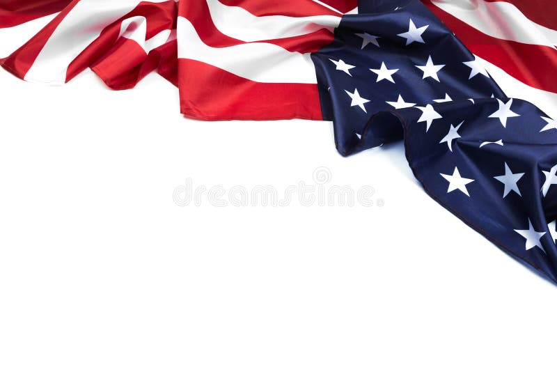 American flag border on white - Image