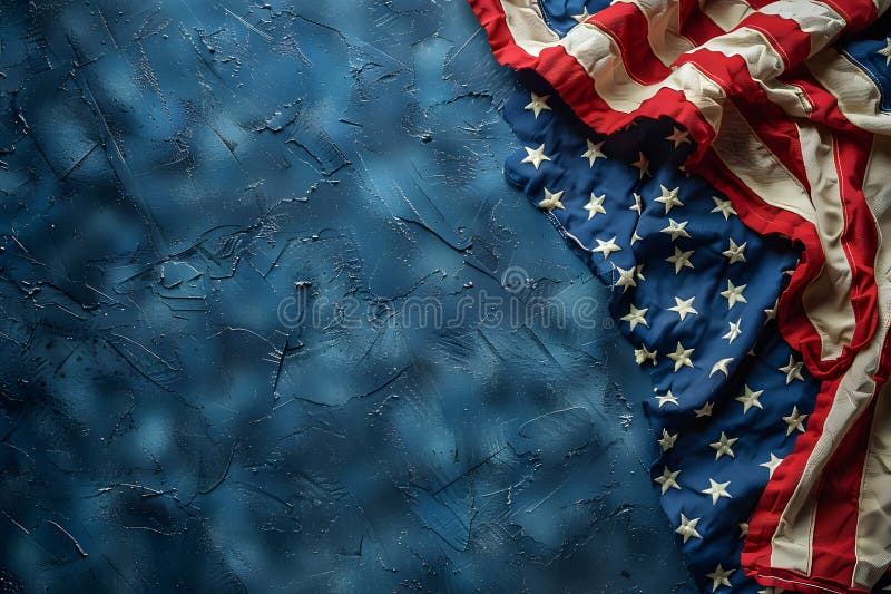 American Flag Colors And Fireworks Mockup Background With Copy Space July Independence Day