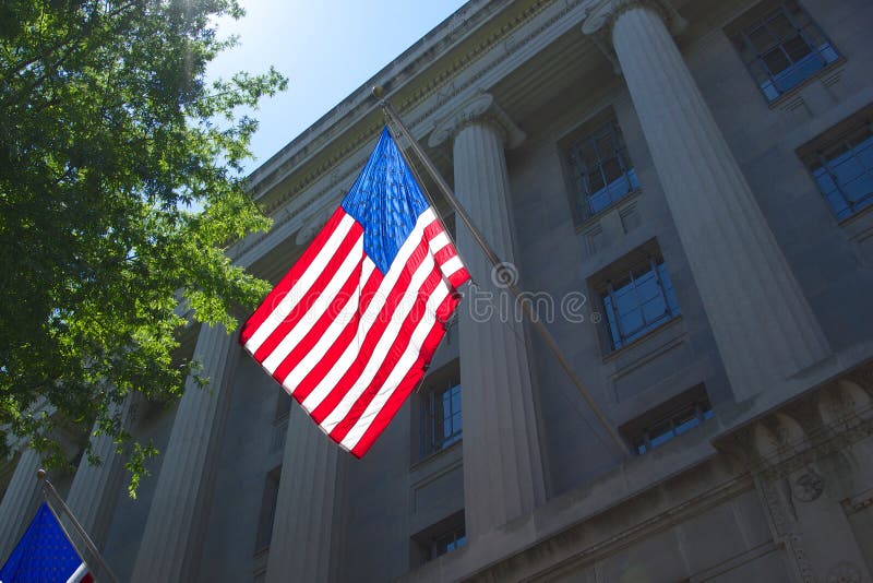 American Flag on Department of Justice