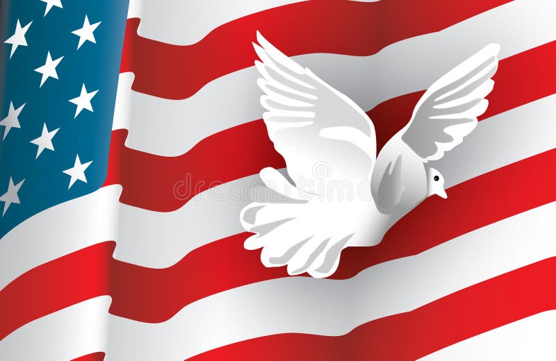 American Flag and a Dove stock vector. Illustration of blue 6250874