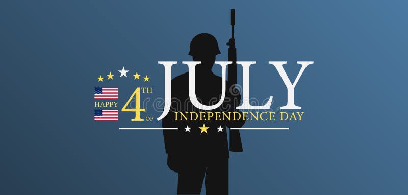 American Flag Folded Style 4th July Banner stock illustration