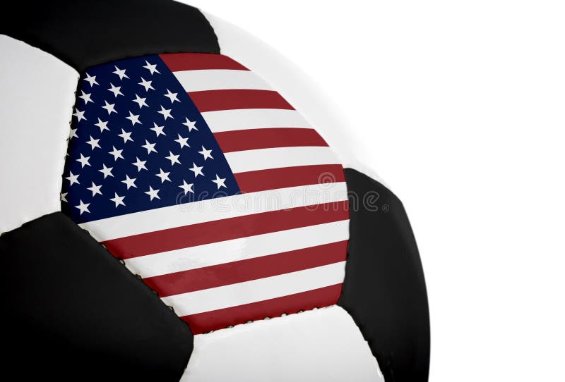 American Flag And Soccer Ball Stock Image - Image of states, white