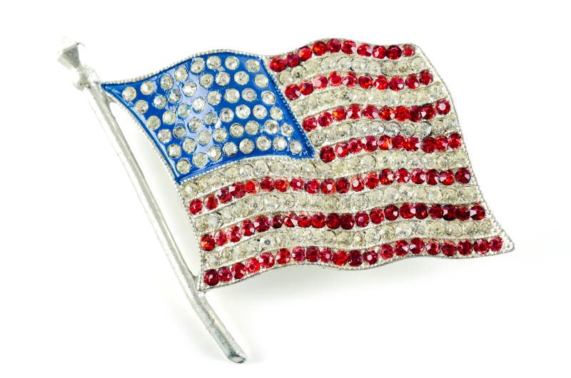 American Flag isolated on white with clipping path