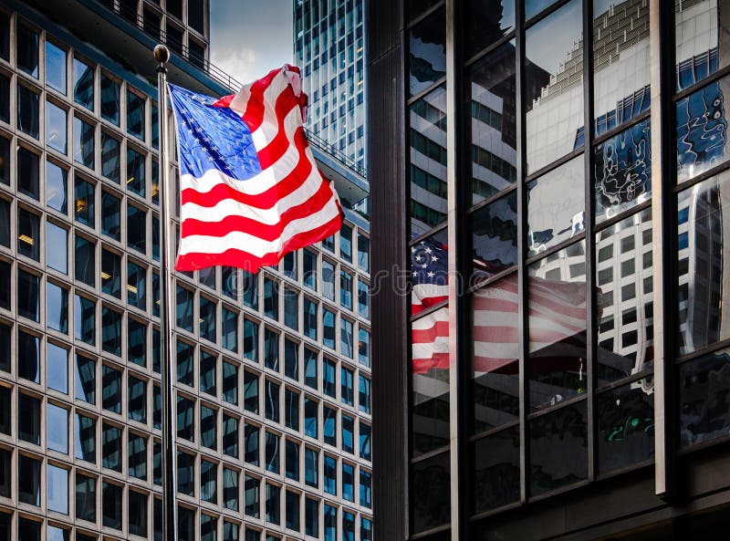 American flag in Manhattan royalty free stock photography American flag in Manhattan royalty free stock photography
