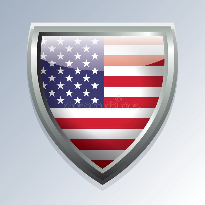 American Flag Shield. Vector Illustration Decorative Design Stock Vector Illustration of