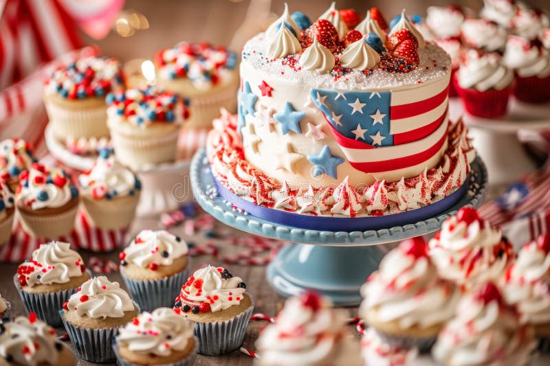 fourth of july cupcake cake