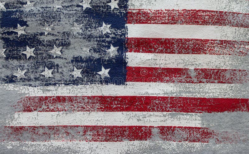 American flag vintage. National symbol of USA. Stars and stripes.