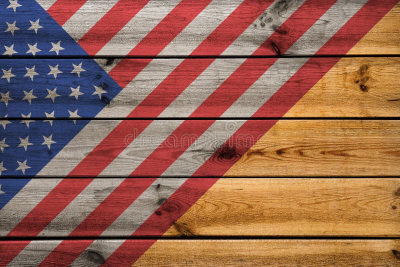 American Flag on a Wooden Background. Place for Text Stock Illustration -  Illustration of patriotic, nation: 122451615