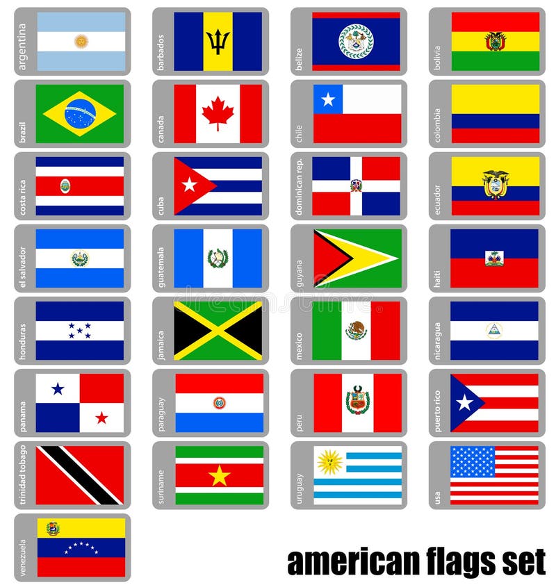 Premium Vector  Square flags of america. from anguilla to