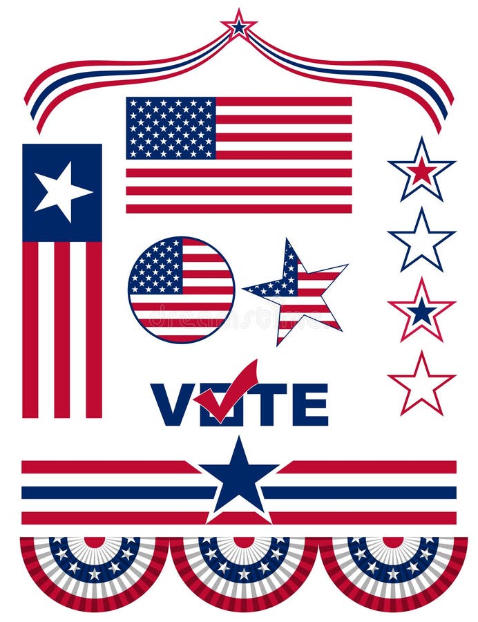 American Flags and Symbols royalty free illustration