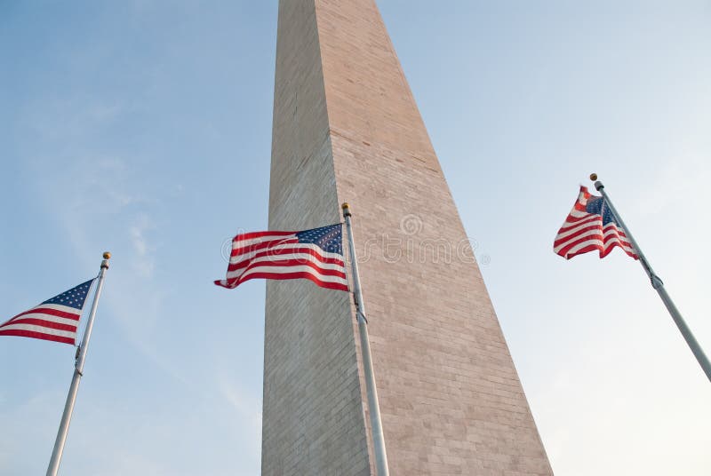 American Flags at Washington Monument Stock Photo Image of washington