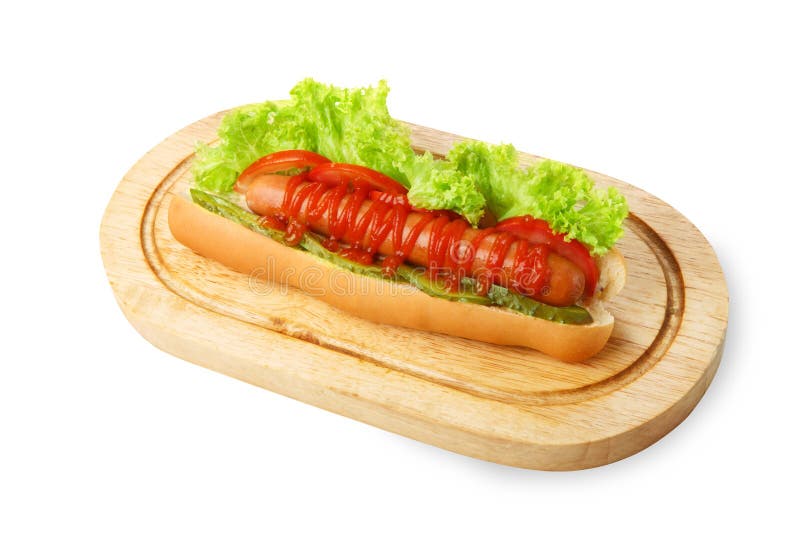 American food - hot dog with lettuce stock photos American food - hot dog with lettuce stock photos