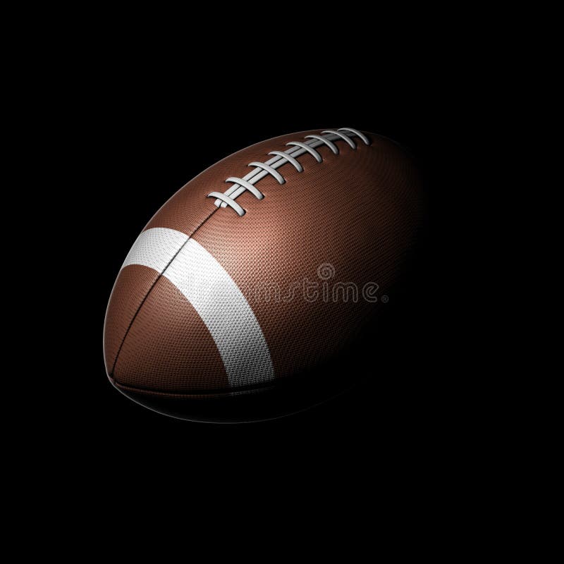 American football ball on black background