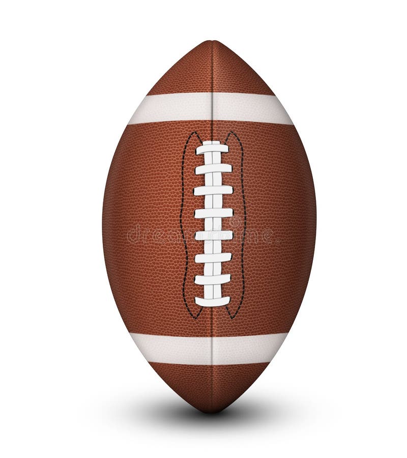 American Football Ball Traditional Laces White Stripes Isolated White Background Clipping Path Shadow 47587128 