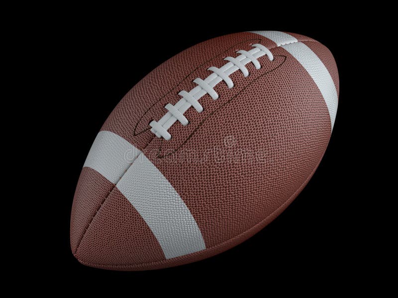 American football on dark background with clipping path. Super bowl.