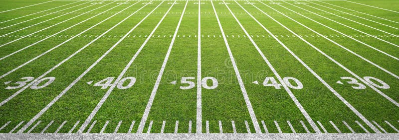 American football field and grass