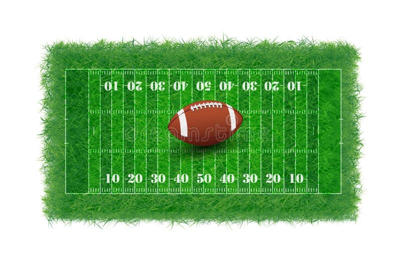 American football field with real grass textured