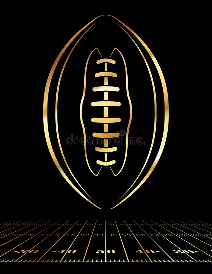 American Football Golden Icon Illustration royalty free illustration