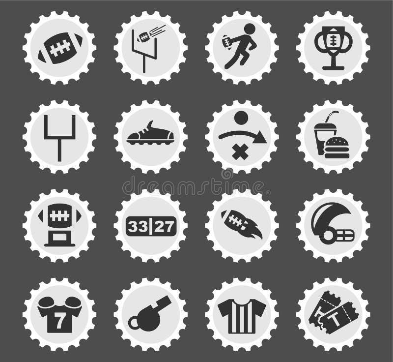 American football icon set stock illustration. Illustration of game