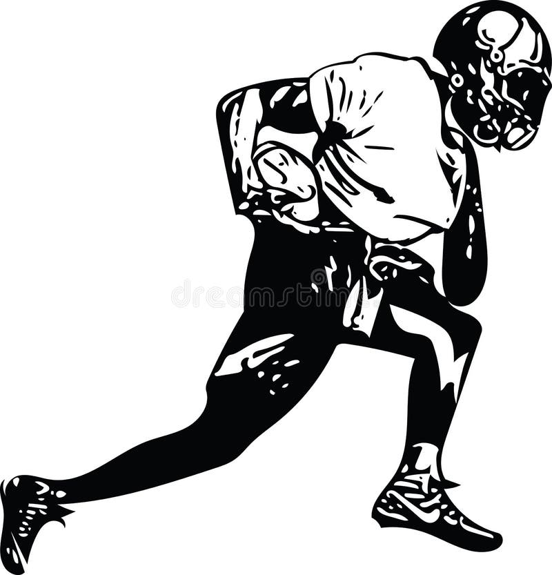 American football player illustration stock illustration