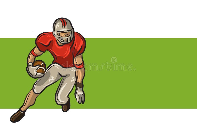 American football player isolated on white background. Vector EPS10