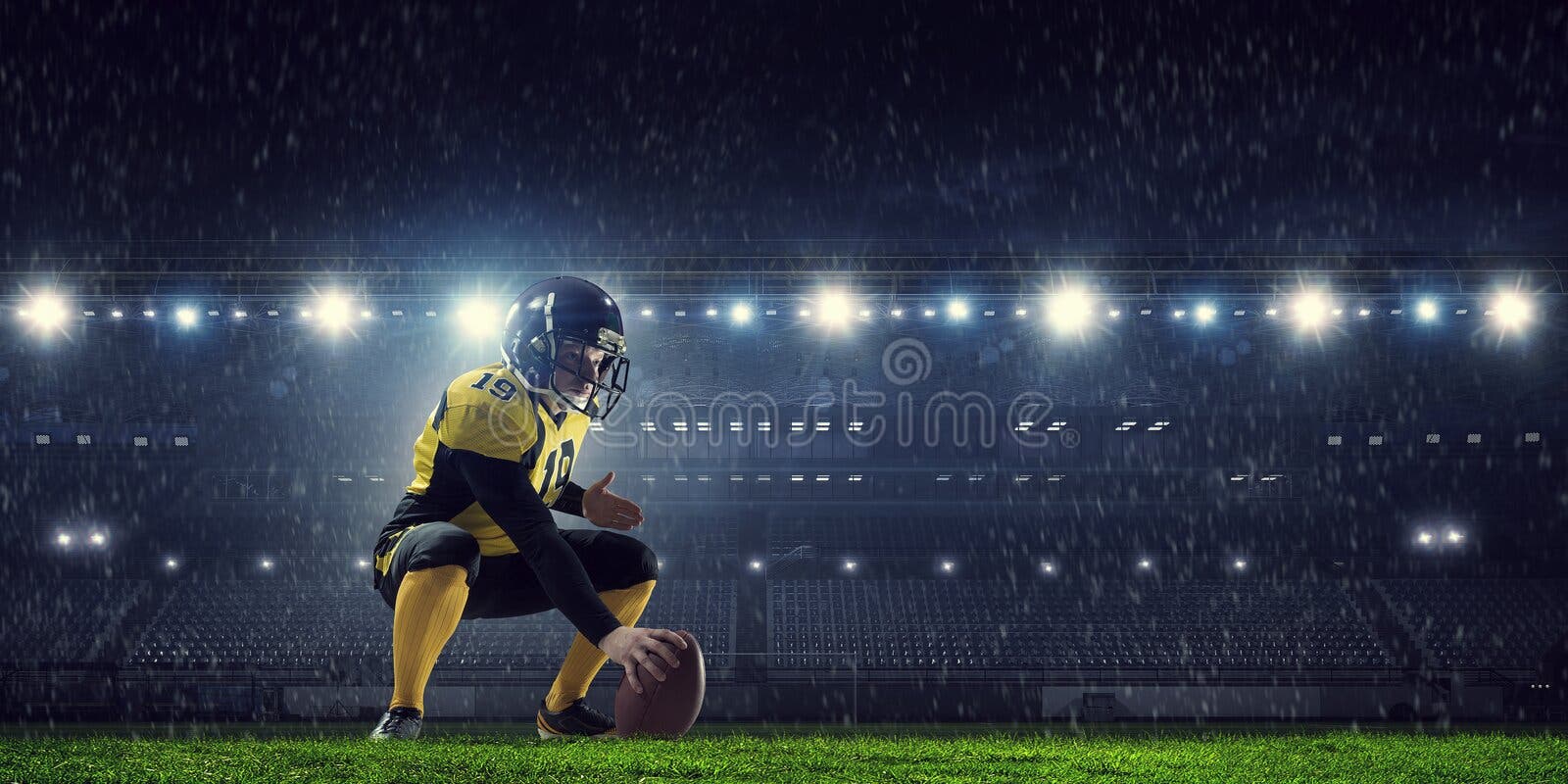 Free Stock Photo of Two footballers are fighting for the ball on the  football field