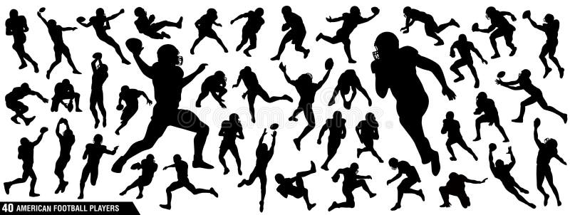 American Football Players Silhouettes stock illustration American Football Players Silhouettes stock illustration