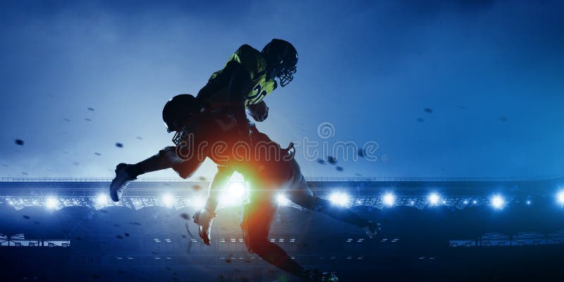 American football players on stadium in action royalty free stock photos American football players on stadium in action royalty free stock photos