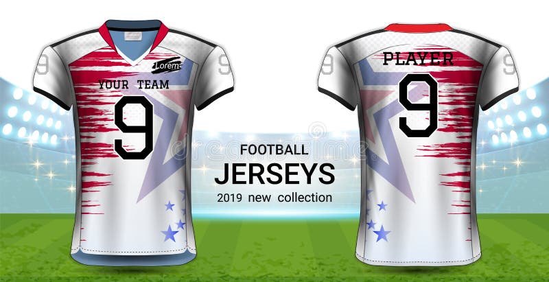 American Football Or Soccer Jerseys Uniforms, Realistic ...