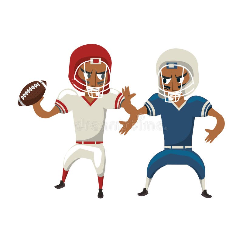 American Football Sport Game Cartoon Stock Vector - Illustration of  fitness, play: 154928564