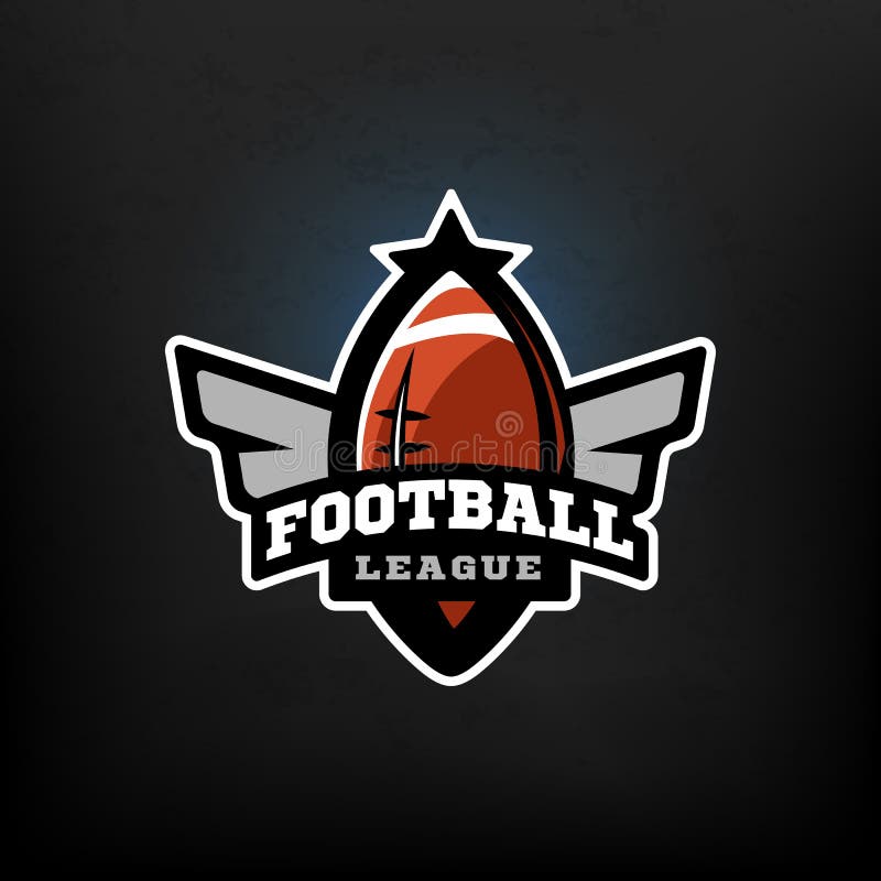 American football championship logo Royalty Free Vector