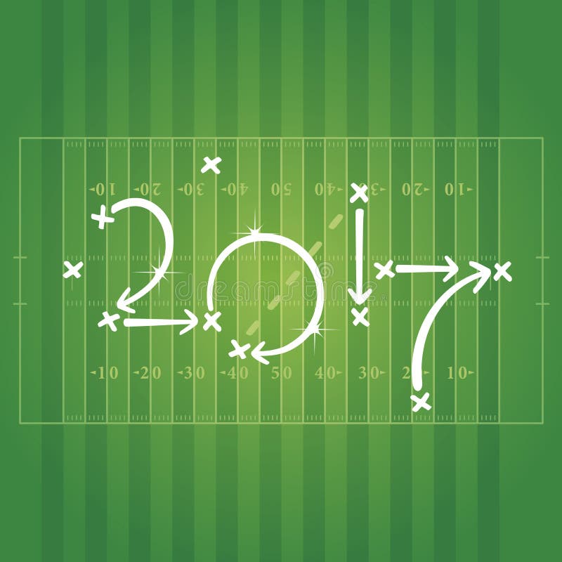 American Football strategies for goal 2017 green background