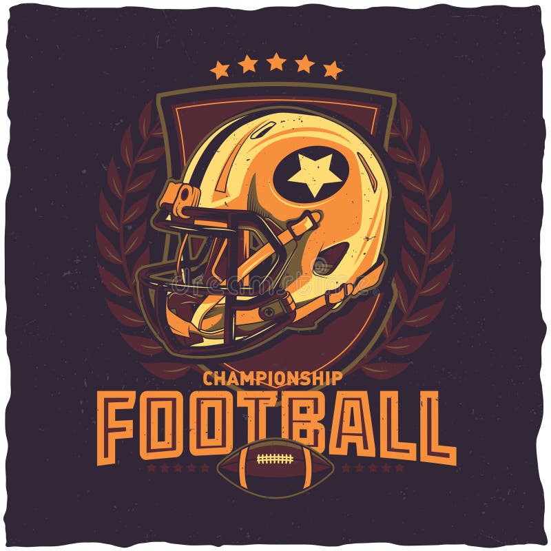 American football t-shirt label design vector illustration American football t-shirt label design vector illustration
