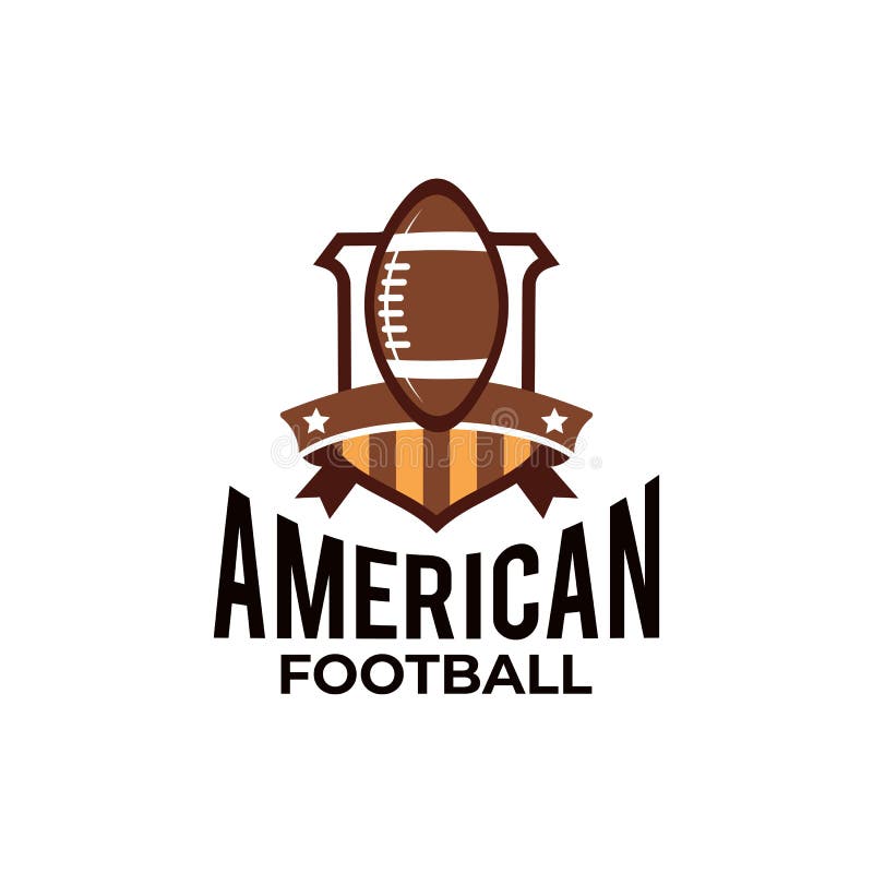 American Football Team Emblem Logo Design Stock Vector Illustration