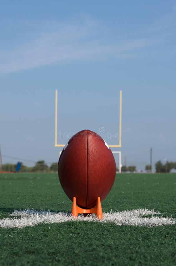 American Football Teed Up For Kickoff Stock Photo Image Of Team