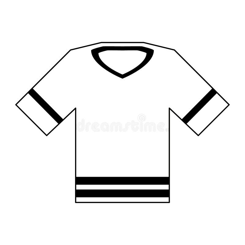 American Football Tshirt Cartoon Isolated in Black and White Stock ...