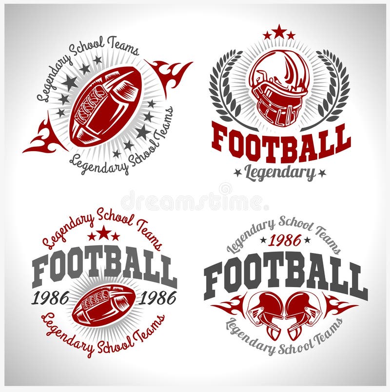 American football vintage vector labels for poster