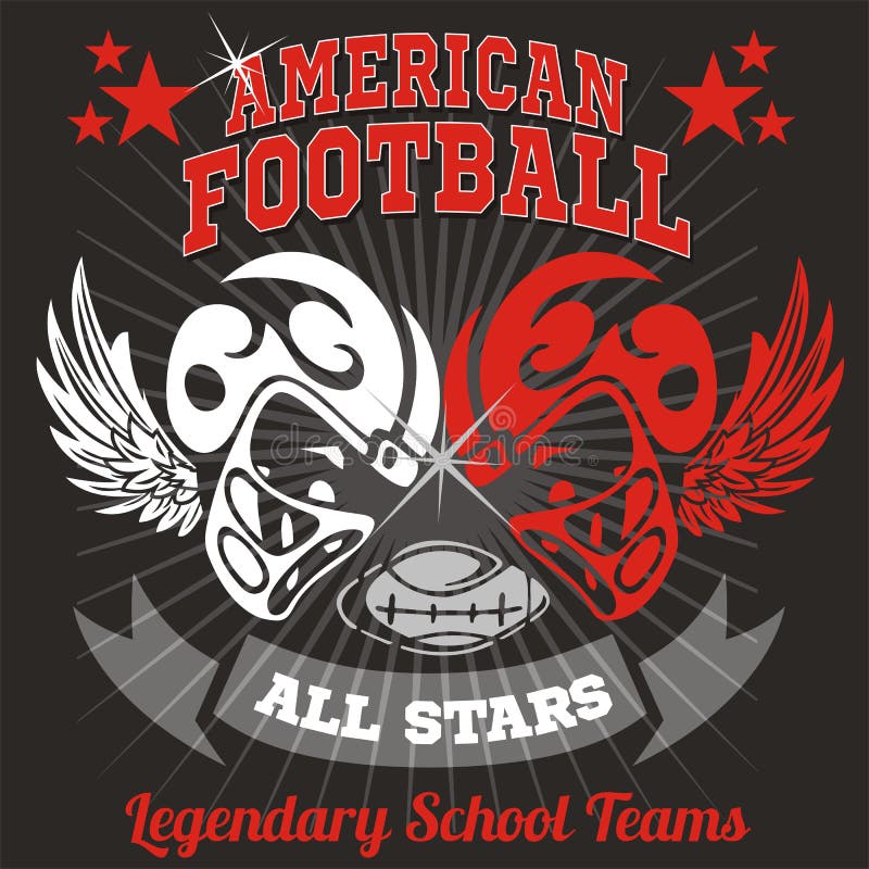 American football - Vintage vector print for boy