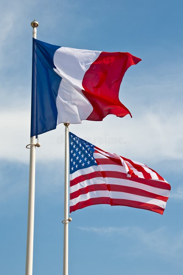 American and French flags stock image. Image of patriotism 45120981