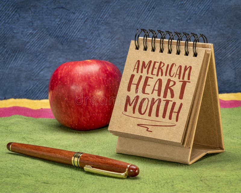 American Heart Month - observance held annually in February, reminder note in a calndar