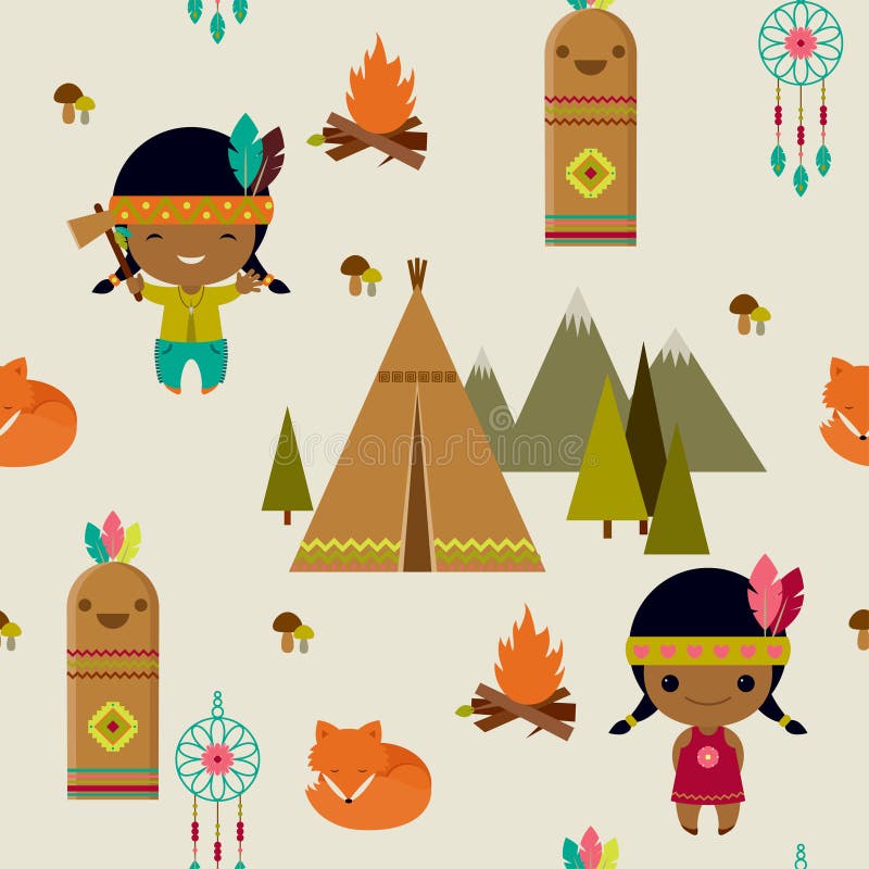 American indians seamless wallpaper