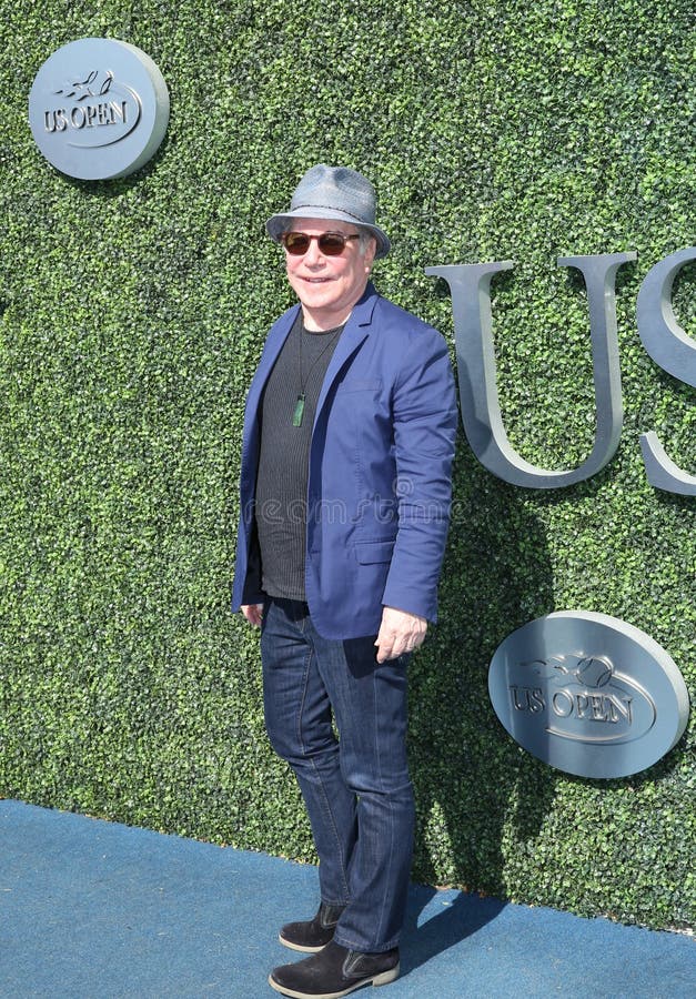 American musician, singer-songwriter and actor Paul Simon at the red carpet before US Open 2016 men`s final match stock image