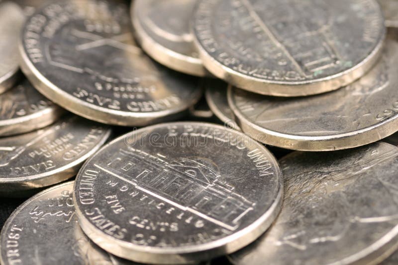 Two Nickels stock image. Image of finance, silver, grey 6817381